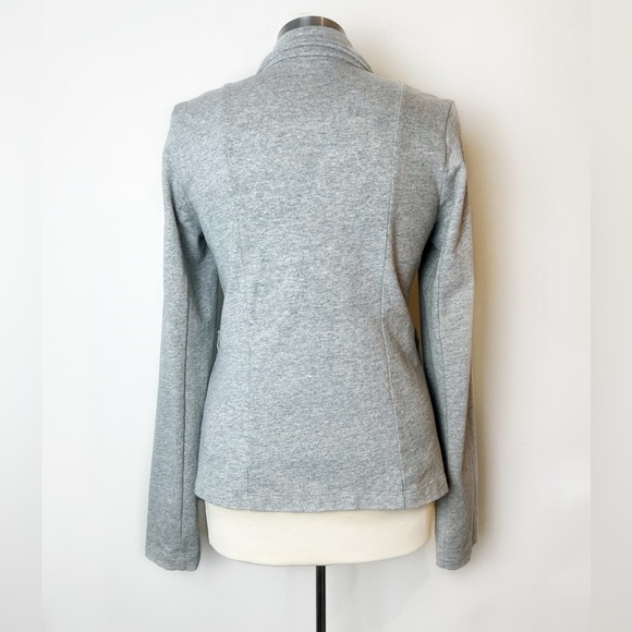 Vintage Anthropologie Grey Cotton Blazer Pockets Fitted Jacket Women’s Medium - Picture 2 of 10
